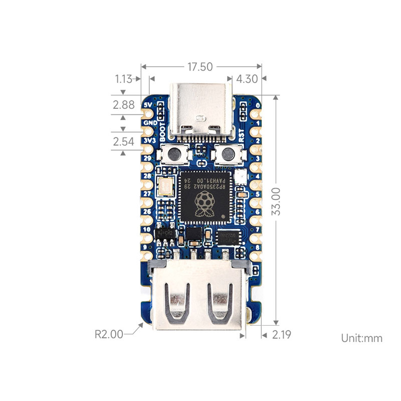 Raspberry Pi Pico 2 RP2350-USB - Banana Pi Bpi-M5 reseña y precio
